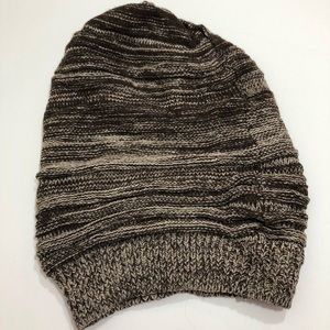 Tan and cream slouchy beanie